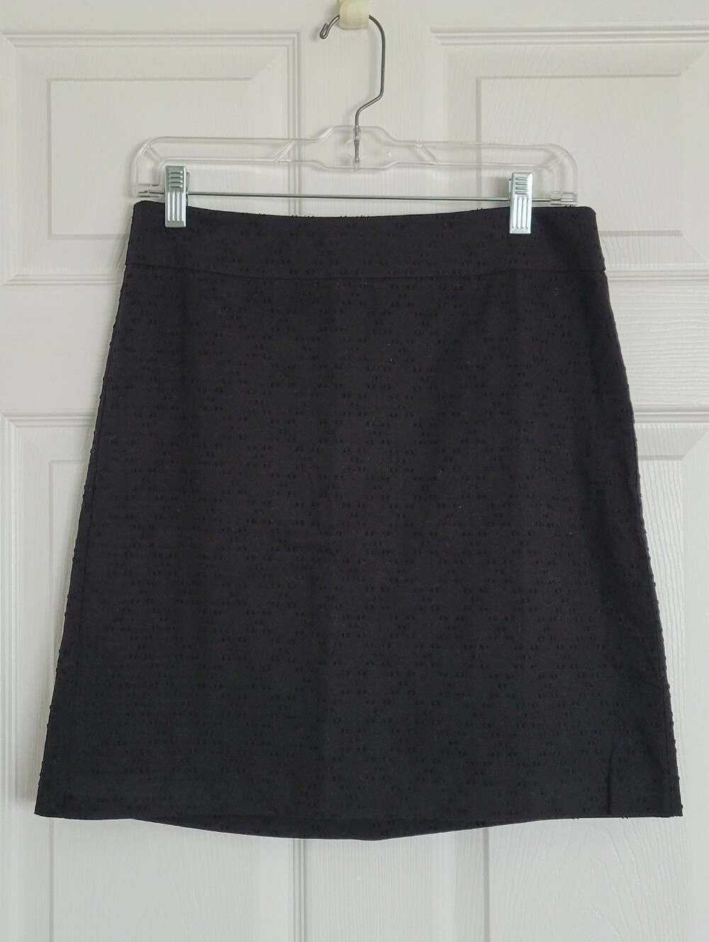 LOFT Black A-Line Eyelet Cotton Skirt